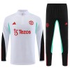 Tréninkový Mikina Manchester United Čtvrt Zip Bílá 2023-24 - Dětské Tréninkový Mikina Manchester United Čtvrt Zip Bílá 2023-24 - Dětské